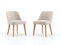 Sillas de comedor tapizadas de tela 52x56x80 cm - beige y roble natural - juego de 2 para comedor