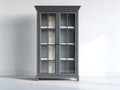 Vitrinas de madera y vidrio 100x40x180 cm - gris oscuro - 2 puertas de cristal para salón
