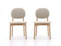 Sillas de comedor tapizadas en tela 48x54x84 cm beige con estructura de madera natural para comedor estilo nórdico