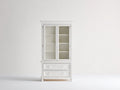 Vitrinas de madera con 2 puertas de vidrio 90x40x180 cm - blanco - diseño clásico para salón y comedor
