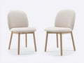 Sillas de comedor tapizadas en tela 50x53x79 cm - Beige y madera natural - Diseño nórdico en conjunto de 2