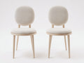 Sillas de comedor tapizadas en tela rizada 50x54x80 cm - Beige y madera natural - Diseño nórdico en conjunto de 2