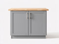 Aparadores de madera 100x45x85 cm - gris medio y madera natural - estilo moderno para comedor con 2 puertas