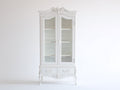 Vitrinas de madera y vidrio 95x42x200 cm - blanco - estilo clásico con puertas y cajones