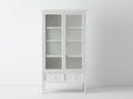 Vitrinas de madera y vidrio 90x40x190 cm - blanco - estilo clásico con puertas y cajones