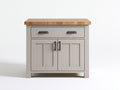 Aparadores de madera manufacturada 90x40x88 cm - Gris topo y madera natural - Diseño moderno para comedor