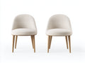 Sillas de comedor tapizadas en tela 52x55x78 cm - Beige y madera natural - Diseño moderno en set de 2
