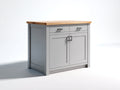 Aparadores de madera manufacturada 100x42x88 cm - Gris claro y madera natural - Diseño moderno para comedor