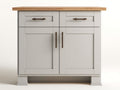 Aparadores de madera 105x42x95 cm - beige claro y madera natural - estilo rústico para comedor con 2 puertas y 2 cajones