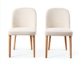 Sillas de comedor tapizadas 50x55x82 cm - beige y madera natural - juego de 2 estilo moderno