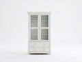 Vitrinas efecto madera y vidrio 90x40x180 cm - blanco roto - 2 puertas y 2 cajones