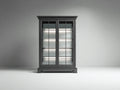 Vitrinas de madera y vidrio 115x42x190 cm - gris oscuro - estilo clásico para salón con 2 puertas acristaladas