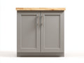 Aparadores de madera 100x40x85 cm - gris y roble natural - con 2 puertas para salón