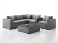 Sofás de exterior de ratán sintético 260x260x75 cm - Gris - conjunto modular con mesa