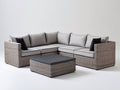 Sofás de exterior de ratán sintético 260x260x70 cm - gris y marrón - conjunto cuadrado con mesa para terraza