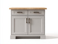 Aparadores de madera 110x40x86 cm - gris claro y roble natural - con 2 puertas y 2 cajones para salón