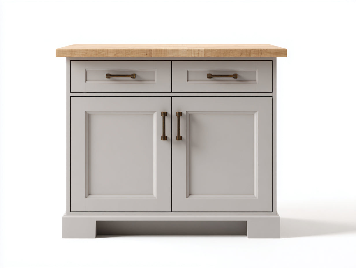 Aparadores de madera 110x40x86 cm - gris claro y roble natural - con 2 puertas y 2 cajones para salón